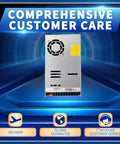 600W 12V 50A Enclosed Power Supply, 1U Low Profile Space Saving Design, Wide Input 90-264VAC or 255-370VDC, Switchable For 115/230VAC, Rack Friendly Power For Tight Control Cabinets And Industrial Racks, front view