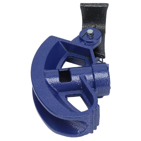 Heavy Duty Manual Steel Pipe Bender in blue with carbon steel construction for precise 90 to 180 degree bends.