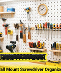 Wall Mounted Screwdriver and Pliers Organizer Rack for Garage or Workshop, heavy-duty metal tool storage shelf