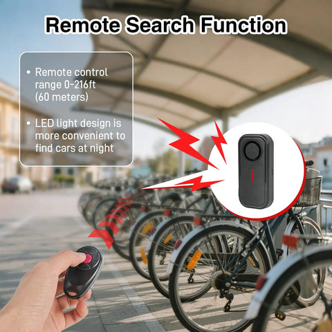 Keep Your Ride Safe With This 113dB Bike Alarm System, IP66 Waterproof Vibration Sensor, Wireless Remote Anti Theft Device For E Bikes, Motorcycles And Scooters, Outdoor Riding Safety And Theft Prevention