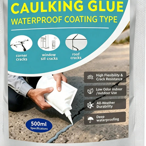 Heavy Duty Concrete Crack Filler Waterproof Self Leveling Sealant Smooth Operator Cement Repair Formula in 500ml, applied on a crack.