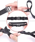 Six Pack 1 Inch Quick Release Buckles For Nylon Webbing Straps Replacement No Sew Dual Adjustable Heavy Duty Plastic Buckle Set