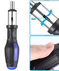 Close-up of grip and adjustment feature on 21V Cordless Drill Set With 112 Piece Home Repair Tool Kit For DIYers Lightweight Hammer Drill