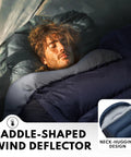 Person sleeping in XXL Winter Sleeping Bag for Adults and Kids 4 Season Cold Weather Camping Gear With Draft Collar Zipper Guard