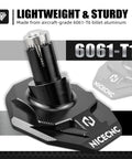 Front view of Beefy Kickstand Foot Extension Pad And Puck For Dirt Bikes, CNC Billet Aluminum, compatible with KTM, black 6061-T6.