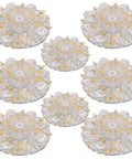 8 Pack Crystal Trim LED Downlights 4 Inch Recessed Ceiling Lights 5W 3000K Warm White decorative crystal floral design.