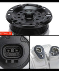 Replacement AC Compressor With Integrated Clutch Six Groove Pulley For Dodge Caliber Jeep Compass 2007 To 2009 top view and detail angles.