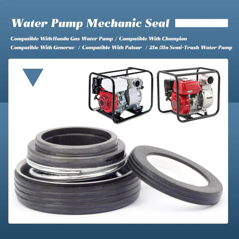 Honda 2 Pack 781238 Mechanical Seals Replacement For 2 Inch 3 Inch Gas Semi-Trash Water Pumps Built To Last And Ready For Tough Jobs Compatible With Champion Predator Generac Pulsar WT30XK4A WB20XT3 WH20XTAF black mechanical pump seals for 2in/3in pumps