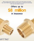 Brass Pipe Hex Reducing Nipple Fitting 1/2 Inch to 1/4 Inch Male NPT for Plumbing and HVAC, Heavy Duty Brass Nipple