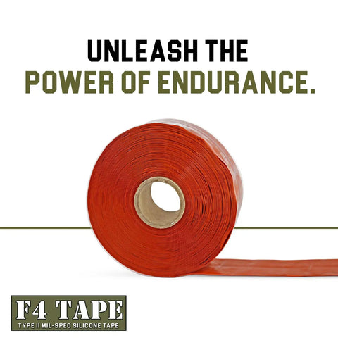 Emergency DIY Self-Fusing Silicone Tape For Quick Pipe And Radiator Hose Repairs Waterproof Electrical Insulation And Permanent Bonding 1 Inch By 36 Feet By 20 Mil Black roll with text "Unleash the Power of Endurance"