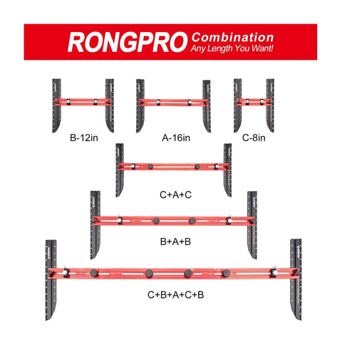 Various combinations of Pro Grade Built Tough Stair Tread Template Tool And Gauge Set For Stairs And Risers, Diy Drywall Cutting And Layout Scribe.