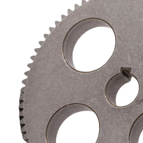 Close-up of 80 Tooth Mini Lathe Gear 12mm ID 83mm OD 8mm Thick Replacement For MX 210 WM 210 with high-speed steel anti-corrosion finish.