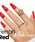 Hand with red gel nail polish 15ml HEMA free neon summer soak off UV gel long lasting 28 days DIY manicure kit