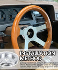Half Inch Steering Wheel Hub Adapter Spacer Converts Six Hole To Three Bolt Pattern With Rugged Bolts For Dead Simple Install And Solid Grip On Any Daily Driver Build, showing installation method in car interior.