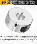 Six Pack Single Split Clamp-On Shaft Collars 6mm Bore, 20mm OD, 8mm Thick, Aluminum Alloy 6061, Set Screw Clamp, One-Piece Design, Lightweight and Durable, Corrosion Resistant, silver clamp collar