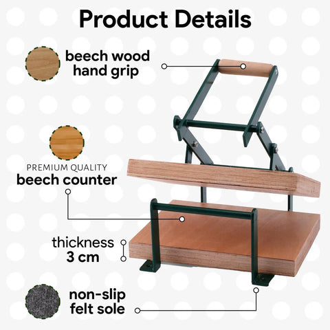 Ultra Reliable Linocut Press Machine For Printmaking Relief And Block Printing Legal Size Compatible Powder Coated Steel Frame With Natural Beech Handle Built Like A Tank For Artist Studios