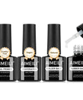 All In One Gel Nail Kit With Builder Gel Rubber Base Nail Dehydrator And Primer For Stronger Natural Nails Hema Free