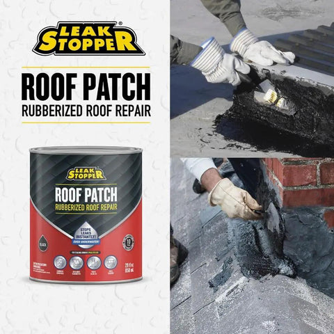 29 Oz Leak Stopper Roof Patch, Fiber Reinforced Rubberized Trowel Grade Sealant For Roof Leaks application on roof