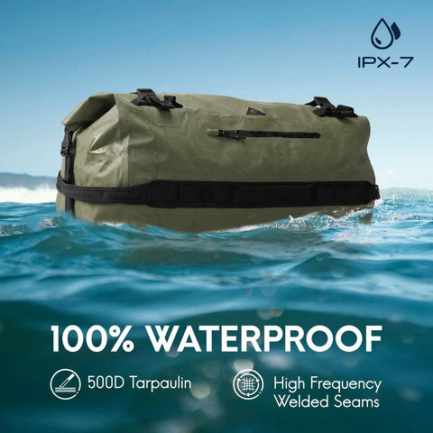 Waterproof Duffel Backpack 60L Heavy Duty Dry Gear Bag for Camping Boating and Outdoor Travel for Men and Women Tough as Nails