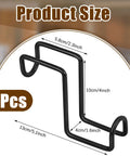 Two Pack 4 Inch Heavy Duty Tack Hooks Over Rail Bridle Rack, metal horse halter hangers showing dimensions