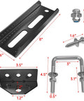 Rock Solid Universal 4 Pcs 8 Inch Boat Trailer Bunk Brackets With Swivel Top U Bolt Kit showing brackets and hardware components.