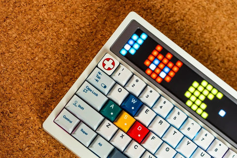 Slick 65 Percent Wireless Mechanical Keyboard With Buttery Smooth Keys And Dope Hot Swap Support Featuring Tri Mode Connectivity Custom LED display.