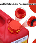 5 Gallon Gas Can Cap Replacement With Coarse Thread For Gasoline Universal Fit For Plastic And Metal Gas Cans Portable Tank Lid Includes Spout Replacement Old Style Pack Of 4 on red can close-up
