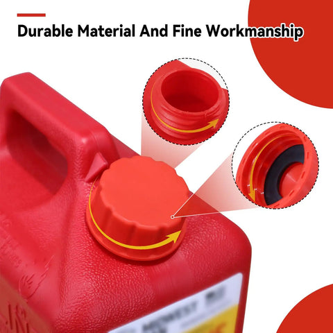 5 Gallon Gas Can Cap Replacement With Coarse Thread For Gasoline Universal Fit For Plastic And Metal Gas Cans Portable Tank Lid Includes Spout Replacement Old Style Pack Of 4 on red can close-up