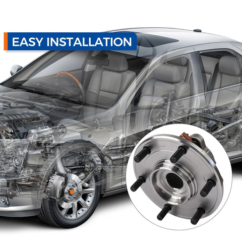 Rear Wheel Hub And Bearing Assembly Easy Install Drop In Fit For 2005 To 2012 Nissan Armada with ABS shown in a car diagram