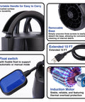 Heavy Duty Submersible Sump Pump With Automatic Float Switch, 1Hp Portable Utility Water Pump with handle, float switch, and 10 ft cord.