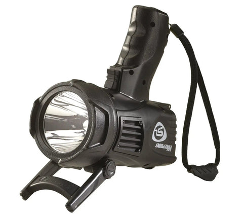 Image of Waypoint 550 Lumen LED Pistol Grip Spotlight With 12V DC Power Cord Three Modes High Low Emergency Signal Long Range Beam Up To 625 Meters