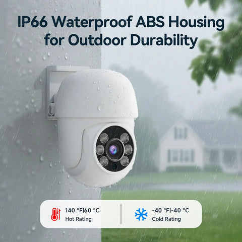 Outdoor Wired Security Camera System Kit With 4 Pan Tilt CCTV Cameras And 4 Channel 5MP Lite AHD TVI DVR 500GB HDD, weatherproof camera in rain