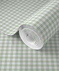 Badass Country Sage Green Matte Linen Wallcovering Pvc Free Heavy Duty Covering shows rolled texture on a sage green background.