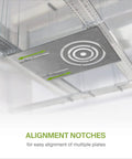 24 Pack 18 Inch New Construction Mounting Plate With Round Holes For 3 4 6 Inch LED Recessed Lights, Galvanized Steel Rough In Plate shown installed in ceiling