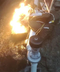 Impact Type Portable Hydropower Turbine Generator 1000W 220V for home use, shown installed by a stream with visible water flow