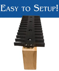 Professional Dovetail Jig System With Precision Flush Trim Bearing For Knocking Out Ridiculously Tight Joints Without Breaking A Sweat On Any Weekend Woodworking Project, showing setup on a wooden block.