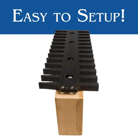 Professional Dovetail Jig System With Precision Flush Trim Bearing For Knocking Out Ridiculously Tight Joints Without Breaking A Sweat On Any Weekend Woodworking Project, showing setup on a wooden block.
