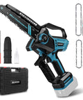 Cordless Mini Chainsaw 8 Inch And 10 Inch For Makita 18V Battery Compatible, with toolbox, extra chains, and oil bottle