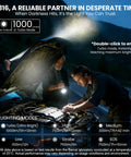 Night car repair using Rechargeable Flashlight High Lumen Tactical LED Light With Memory Function Beefy Beam 6 Modes