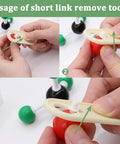 Pro Grade Organic Chemistry Molecular Model Kit With 303 Pieces, using short link remover tool on atomic model bonds