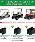Heavy Duty Golf Cart Mirrors For Square Tube Roll Cages with 3 mounting clips for Club Car, Yamaha, EZGO models.