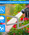 Heavy Duty Metal Garden Hose Holder Wall Mount For Outdoor Use, Rustproof Hose Reel on fence with weatherproof icons
