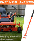 Mower Mount Assist Handle Kit with Grab Handle for Bad Boy Mowers Fits MZ MZ Magnum Avenger ZT ZT Elite CZT Outlaw Maverik Diesel and Compact Diesel Models in orange, installed on mower.