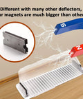 4 Pack Transparent Adjustable Air Deflectors For Vents And Ceiling Registers 8.5 To 15 Inches Magnetic Mount Easy Fit showing magnets