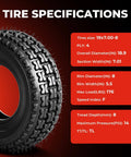 Set Of 2 19x7-8 ATV UTV Tires 4PR Beefed Up All Terrain Tubeless Non Directional Tread details with specifications