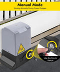 Heavy Duty Automatic Sliding Gate Opener Kit With 750W AC Motor manual mode use key to switch