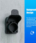 Rock Solid Wall Mount EV Charging Cord Holster Built With Hella Durable Nylon SAE J1772 Cable Organization System with rainproof design.