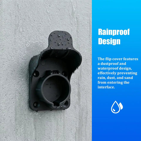 Rock Solid Wall Mount EV Charging Cord Holster Built With Hella Durable Nylon SAE J1772 Cable Organization System with rainproof design.