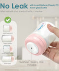 Travel Caps With Rewritable Sealing Disc For Avent Wide Mouth Bottles Leak Resistant Screw Lids Replacements 6 Pack Pink Compatible With Philips Avent Classic And Spectra Wide Mouth Bottles