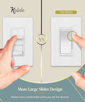 Paddle Dimmer Switch For 200W Dimmable LED CFL Lights 3 Way Or Single Pole With LED Slide Dimmer No Neutral Wire Needed White
